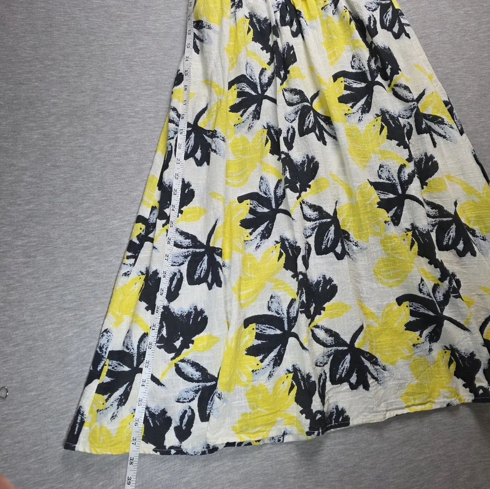 Walter Baker Yellow and Black Floral Halter Top Midi Dress Size Medium - Picture 6 of 10